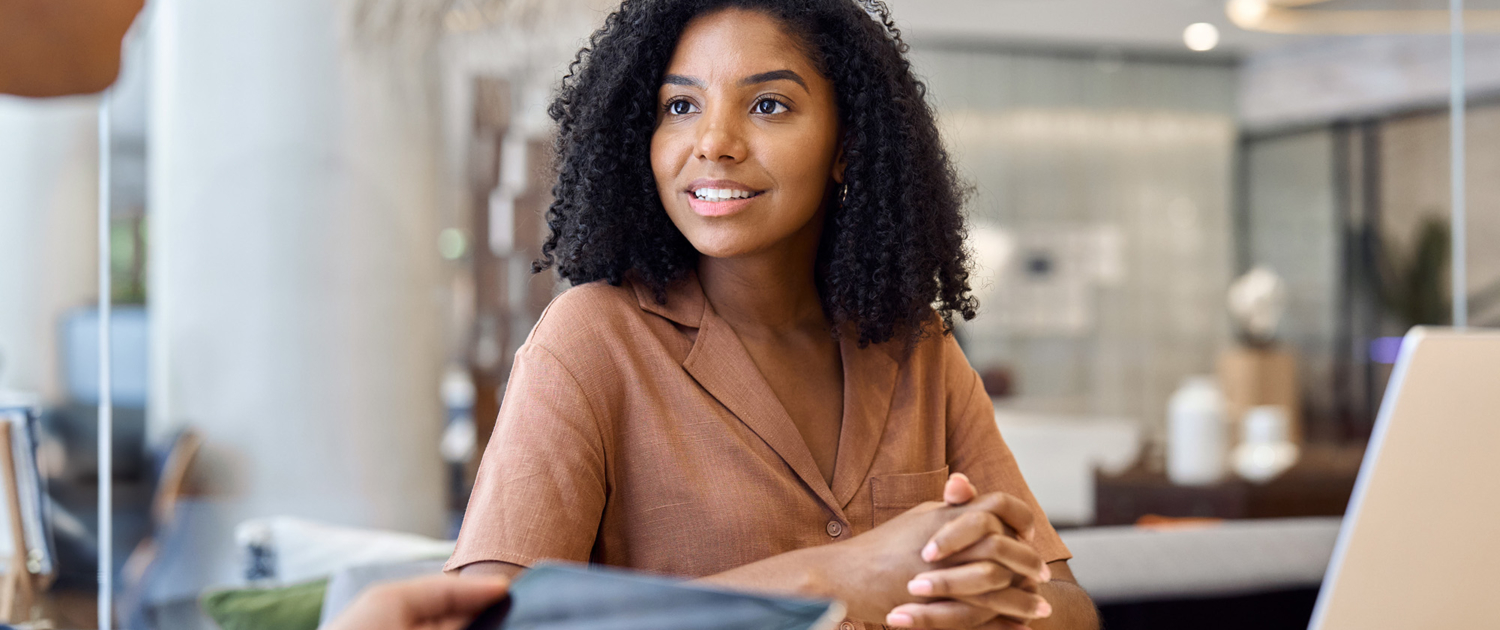Young Professional African American Business Woman Manager Talking To Male Colleague