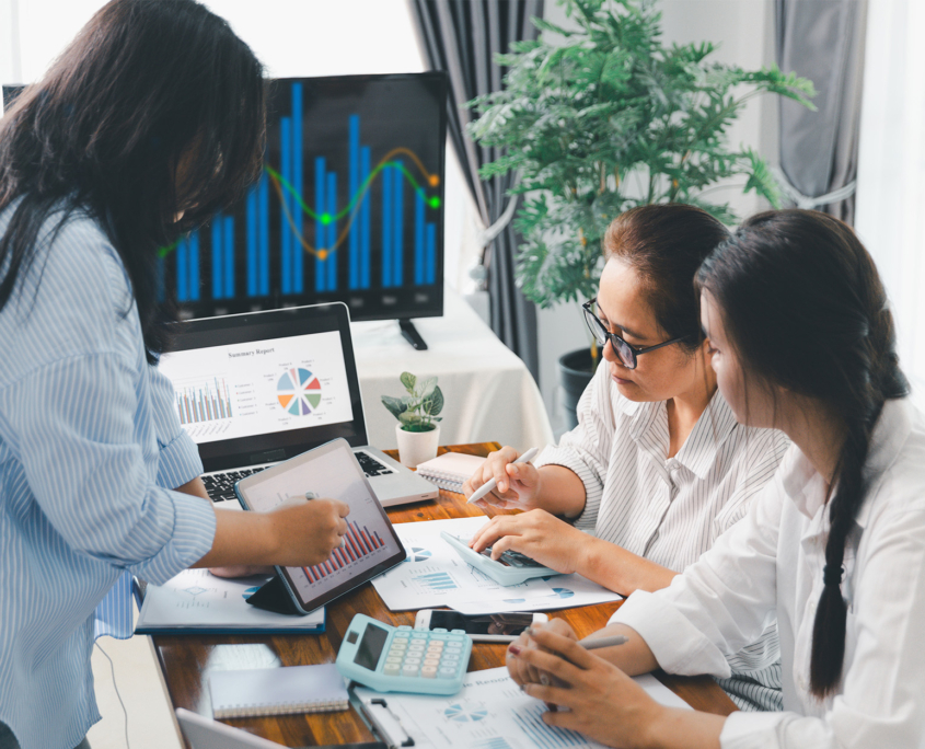 Financial Business Team In Office, Financial Expert Analyze Business